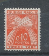 Type Gerbes. N°91 10c. Orange N** Légende REPUBLIQUE FRANCAISE TIMBRE TAXE. YX91 - 1960-.... Nuevos
