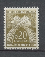 Type Gerbes. Légende REPUBLIQUE FRANCAISE TIMBRE TAXE. N°92 20c. Brun-olive N** YX92 - 1960-.... Mint/hinged