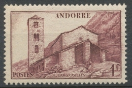 Andorre Français N°100, 1f. Lilas NEUF** ZA100 - Neufs