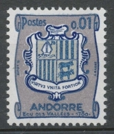 Andorre FR N°153A 1c Gris-bleu/gris Clair/bleu N** ZA153A - Unused Stamps