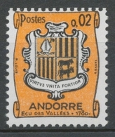 Andorre FR N°153B 2c Orange/bistre/noir NEUF** ZA153B - Ongebruikt