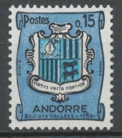 Andorre FR N°156 15c. Noir Et Bleu NEUF** ZA156 - Nuevos