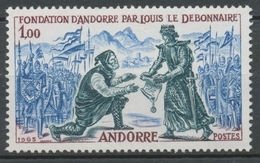 Andorre FR N°169 1f Violet-brun/bleu/vert-bleu N** ZA169 - Ungebraucht