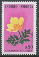 Andorre FR N°246 80c Anémone Soufrée N** ZA246 - Unused Stamps