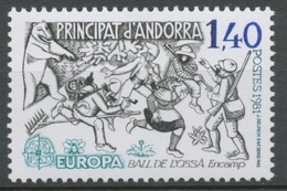 Andorre Français N°292 1f.40 Bleu/noir/vert N** ZA292 - Unused Stamps