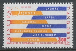Andorre FR N°333 3f. Jaune Orangé/rge/bleu N** ZA333 - Unused Stamps