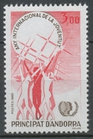 Andorre FR N°341 3f. Rouge/noir/brun N** ZA341 - Unused Stamps
