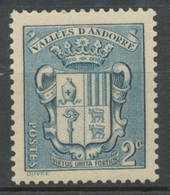 Andorre Français N°48, 2c. Bleu NEUF** ZA48 - Nuovi