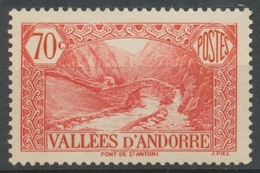 Andorre Français N°69, 70c. Rouge NEUF** ZA69 - Nuevos