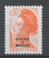 SPM  N°458 T-P De France De 1982 à 1985 30c Orange (2182) ZC458 - Ongebruikt