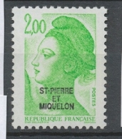 SPM  N°463 T-P France De 1982 à 1985 2f Vert-jaune (2188a) ZC463 - Nuovi