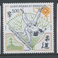 SPM  N°498 25 Ans De Judo à Saint-Pierre Judokas, éventail, Phare, Fleur 5f Bistre, Noir, Vert ZC498 - Nuevos