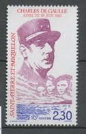 SPM  N°521 Cinquantenaire De L' Appel à La Résistance Du Général De Gaulle Portrait Du Général 2f30 ZC521 - Unused Stamps