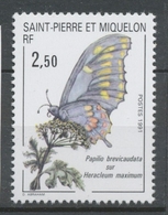 SPM  N°534 Faune, Flore 2f50 Papilio Brevicaudata Sur Heracleum Maximum ZC534 - Neufs