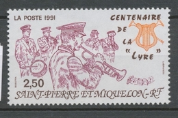 SPM  N°545 Centenaire De La "Lyre" Musiciens, Emblême 2f50 Brun Foncé, Orange, Lilas, Brun ZC545 - Ongebruikt