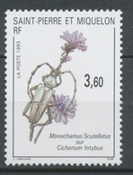 SPM  N°575 Faune, Flore Insecte Sur Fleur 3f60 Monochamus Scutellatus Sur Cichorium Intybus ZC575 - Unused Stamps