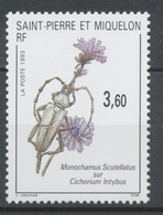 SPM  N°575 Faune, Flore Insecte Sur Fleur 3f60 Monochamus Scutellatus Sur Cichorium Intybus ZC575 - Nuevos