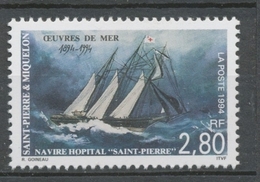 SPM  N°598 Centenaire Des Œuvres De Mer 2f80 Navire Hôpital "Saint-Pierre" ZC598 - Ongebruikt