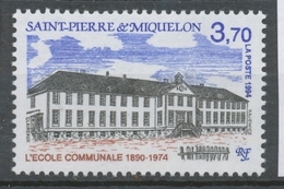 SPM  N°607 Bâtiments Publics L' Ecole Communale Vue De La Façade 3f70 Bleu, Noir, Brun-rouge ZC607 - Ongebruikt