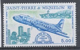 SPM  N°64 Avion "Ville De St-Pierre" 5f  Hawker-Siddeley HS 748 ; 1er Vol St-P - Montréal En 1987 ZC64 - Nuevos