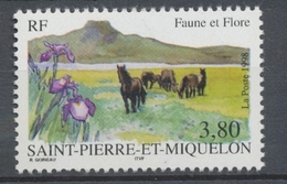 SPM  N°671 Faune Et Flore. 3f.80 Chevaux ; Iris ZC671 - Ongebruikt