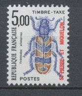 SPM  N°91 Timbres-taxe 5f. Noir, Bleu-lilas Et Rouge-brun ZC91 - Portomarken