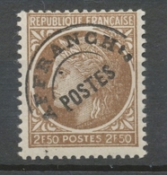 Préoblitérés N°93 Timbres-poste De 1900-46 - 2 F. 50 Brun ZP93 - 1893-1947