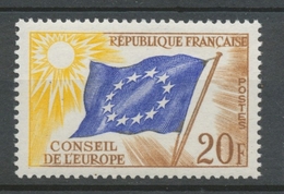 Service N°18 Conseil Europe 20 F Ocre, Bleu Foncé Et Jaun ZS18 - Mint/Hinged