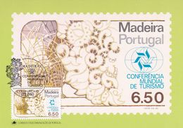 Portugal Madeira 1980 Maximum Card; Tourism; World Tourism Conference Madeira; Map Lace Dentelle Spitze - Unclassified