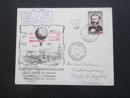 Saargebiet 1953 Sonderkarte Rote Kreuz Ballonfahrt Ballon Henri Dunant Stp. Essey Et Maizerais Nach Berlin Gesendet - Lettres & Documents