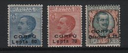 1923 Occupazione Corfù Francobolli D'Italia Sopr. CORFU Serie Cpl MNH Ottima Centratura - Corfu