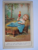 Offrons Au Petit Enfant Dans La Crèche Nos Coeurs.. Jezus Jesus Prière Prentje Image Pieuse Holy Card Santini 6,6 X 10,4 - Santini