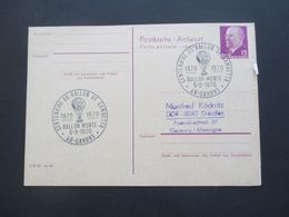 DDR 1966 Verwendet 1970 Ulbricht GA P 78 A Antwort - Reponse Mit SST Centenaire Du Ballon De Gambertta Ballon Monte - Cartas & Documentos