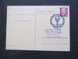 DDR 1966 Verwendet 1970 Ulbricht GA P 78 A Antwort - Reponse Mit SST Anniversery Of First Airmail Ballonpost Stempel - Covers & Documents