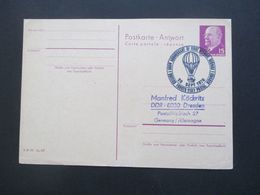 DDR 1966 Verwendet 1970 Ulbricht GA P 78 A Antwort - Reponse Mit SST Anniversery Of First Airmail Ballonpost Stempel - Cartas & Documentos