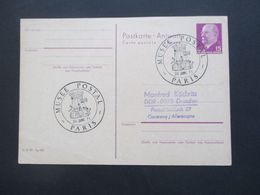 DDR 1966 Verwendet 1971 Ulbricht GA P 78 A Antwort - Reponse Mit SST Musee Postal Paris Ballonpost Stempel - Brieven En Documenten