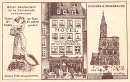 Strasbourg       67       Publicité Pour Hôtel Restaurant De La Cathédrale   ( Voir Scan) - Strasbourg