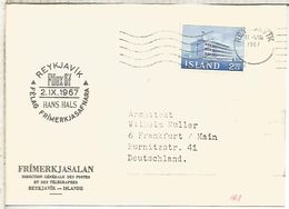 ISLANDIA ISLAND ICELAND CC 1967 MAT REYKJAVIK HANS HALS - Storia Postale