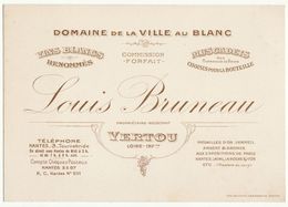 Loire Inférieure, Vertou,  Domaine De La Ville Au Blanc  L. Bruneau Vins Blancs, Muscadets - Levensmiddelen