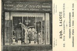 Poitiers * Devanture Vêtements écclésiastiques Ornements église Alph. LACÔTE 62 Rue Gambetta * Commerce Magasin - Poitiers