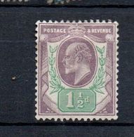 GB  EV11  1 1/2d Pale Dull Purple And Green ; Damaged By Hinge - Unused Stamps