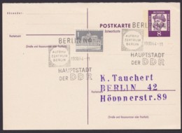 Mi-Nr. P59A, Zusatzfr. Sst "Berlin- Hauptstadt Der DDR" - Cartes Postales - Oblitérées