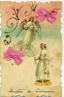 CANIVET  - Carte, Souvenir De Communion Avec Découpis D'un Ange Et Communiante - - Devotion Images
