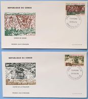 FDC - CONGO - 1970 - TOURISME - GORGES DE DIOSSO - CHUTES DE LA FOULAKARI - BRAZZAVILLE - Lot De 2 - FDC