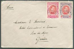 N°133/134 - ALBERT CROIX-ROUGE 10 Et 20 Centimes Obl. Sc VIRTON sur Enveloppe Du 21-VII-1920 Vers Genève. - TB - 15780 - 1914-1915 Rotes Kreuz