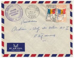 TCHAD - Enveloppe - Courrier Affr Timbres Officiels 25F + 5F - Préfecture Sanitaire Du Chari-Baguirmi (C.M. Bousso) 1976 - Tchad (1960-...)