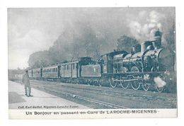 LAROCHE MIGENNES (89) Un Bonjour En Passant En Gare Train Gros Plan - Migennes