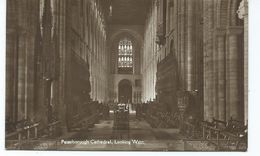Postcard Cambridgeshire Peterborough Cathedral Rp Looking West King's Lodging Series Unused - Autres & Non Classés