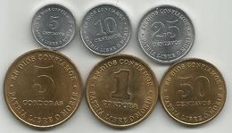 Nicaragua 5 - 10 - 25 - 50 Centavos,1 Cordoba,5 Cordobas 1987. - Nicaragua