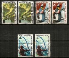 Manchot Empereur,icebergs,aurore Boréale. 6 Timbres Oblitérés  Antarctique Australien - Antarctic Wildlife